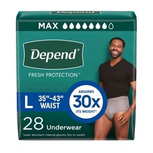 Depend Fresh Protection Men's Incontinence Underwear, Maximum Absorbency, Size L
